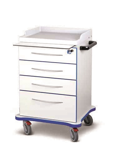 Carrello per medicazione 4 cassetti 70x64x104h cm