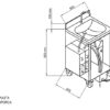 Dettaglio tecnico lavamani autoalimentato completo di scalda acqua cod. ART803SR