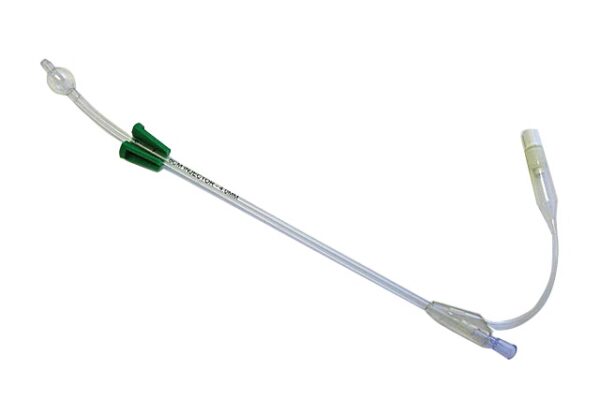 Iniettore uterino per isterosalpingografia con catetere rigido diam.4 mm  senza rubinetto cod. MG47NE
