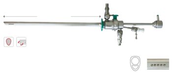 Isteroscopio a flusso continuo 30° diametro 5,0 mm, lunghezza 190 mm, per ottiche dal diametro 2,9 mm