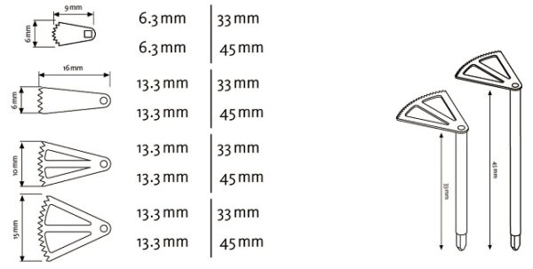 Lama di ricambio, profondità di taglio 13,3 mm, lunghezza 33 mm