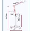 Disegno tecnico Circled a stativo su ruote