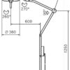 Lampada scialitica  Serie 5 a stativo su ruote, dettaglio tecnico