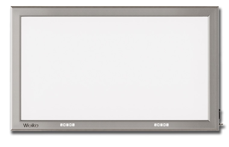 Negativoscopio a LED 2 pannelli, settore luce 72x42 cm, misure ingombro 81,7x50,5x3 cm, peso 8 kg