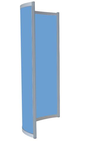 Paravento base curva 1/4 di cerchio 106x183,5 h cm colore neutro