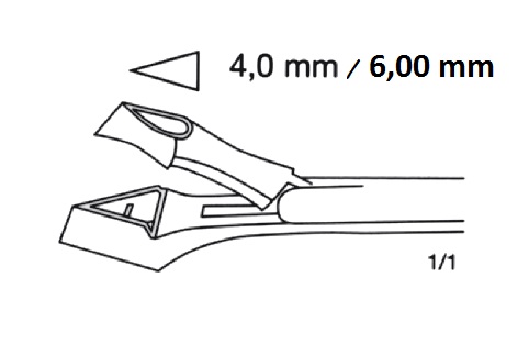 Pinza da biopsia Schumacher dettaglio punta