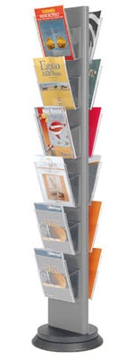 Porta riviste con 12 tasche base girevole