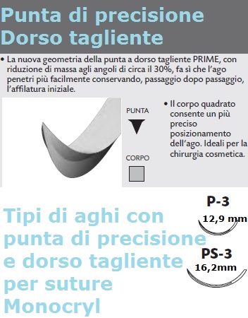 Dettaglio ago punta di precisione dorso tagliente