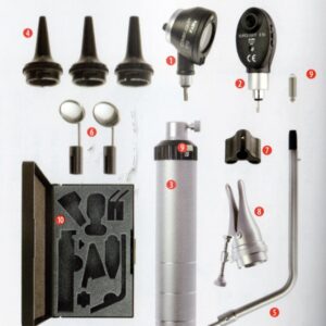 Set Otoscopio/Oftalmoscopio completo di accessori standard
