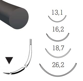 Sutura in nylon non assorbibile, ago con punta triangolare 3/8