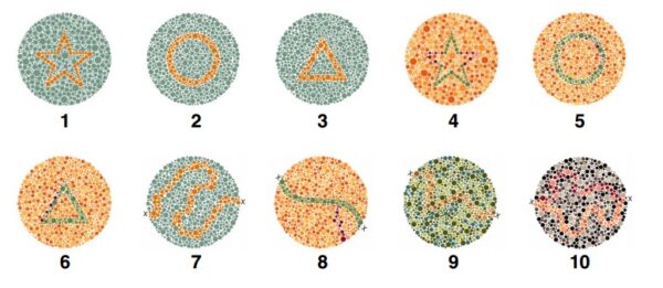 10 tavole di Ishihara pediatriche