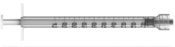 Siringa speciale luer lock 1 ml per aghi luer lock, sterile
