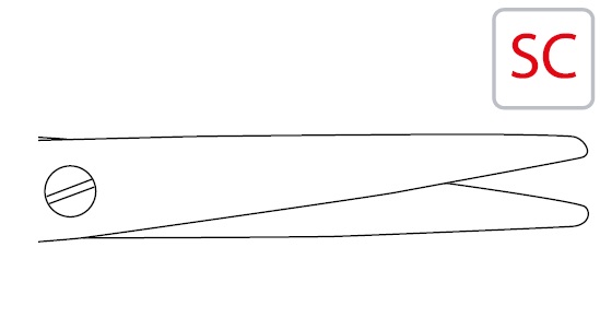 Forbici dissezione Mayo-Stille dettaglio punta Super-Cut
