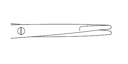 Forbice per dissezione Kilner (Ragnell) retta o curva, dettaglio punta