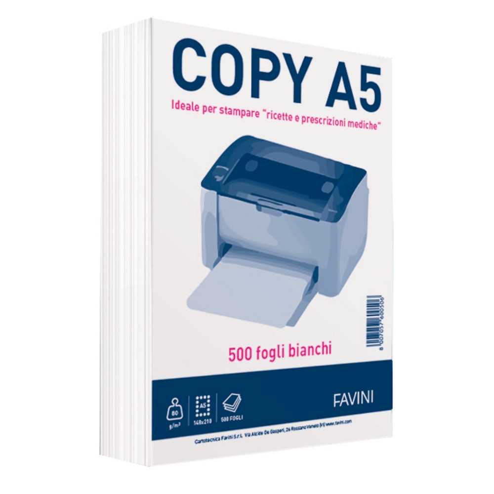 Risma A5, ideale per stampare prescrizioni e ricette mediche 500 fogli - B  Life - Il Catalogo Medicale
