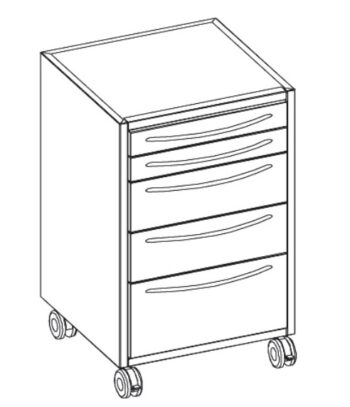 Modulo con 5 cassetti senza il top