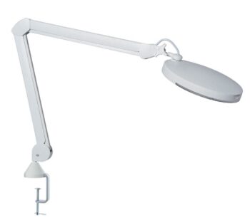 Lampada con lente di ingrandimento 5 diottrie Lupa LED HF Medical con fissaggio a tavolo