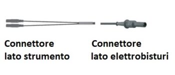 Cavo di connessione per pinze bipolari, per elettrobisturi Aesculap, Berchtold, Martin, Integra e Micromed codice ELT-159E