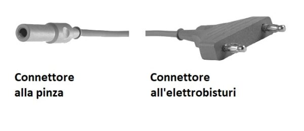 Cavo di collegamento 3 o 5 mt per forbici bipolari per elettrobisturi Valleylab, Lamidey, EMC-units cod. ELT163F e ELT163H