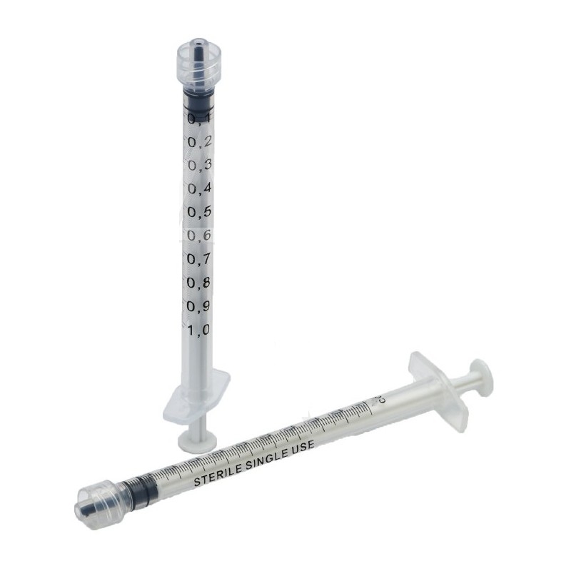Siringa luer lock 1 ml per aghi luer lock volume morto ridotto, sterile