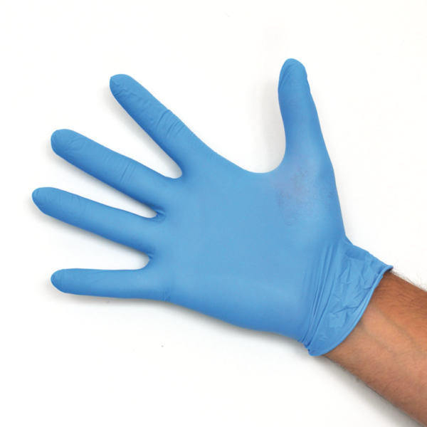 guanti nitrile azzurri senza talco